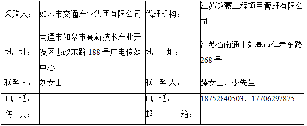如皋市交通产业Ezpay有限公司框架协议合作单位征集增补项目（机电工程施工总承包标段、城市及道路照明工程标段）